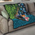 Fiji and New Zealand Tui Bird Quilt Koru Fern Leafs and Palm Tree With Plumeria