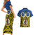 Vanuatu Tafea Province Couples Matching Short Sleeve Bodycon Dress and Hawaiian Shirt Pig Tusk Mix Maori Pattern and Namele Leaf LT03 - Polynesian Pride