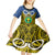 Vanuatu Tafea Province Kid Short Sleeve Dress Pig Tusk Mix Maori Pattern and Namele Leaf LT03 - Polynesian Pride