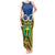 Vanuatu Tafea Province Tank Maxi Dress Pig Tusk Mix Maori Pattern and Namele Leaf LT03 Women Blue - Polynesian Pride