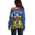 Personalised Vanuatu Tafea Province Off Shoulder Sweater Pig Tusk Mix Maori Pattern and Namele Leaf LT03 - Polynesian Pride