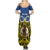 Personalised Vanuatu Tafea Province Summer Maxi Dress Pig Tusk Mix Maori Pattern and Namele Leaf LT03 - Polynesian Pride