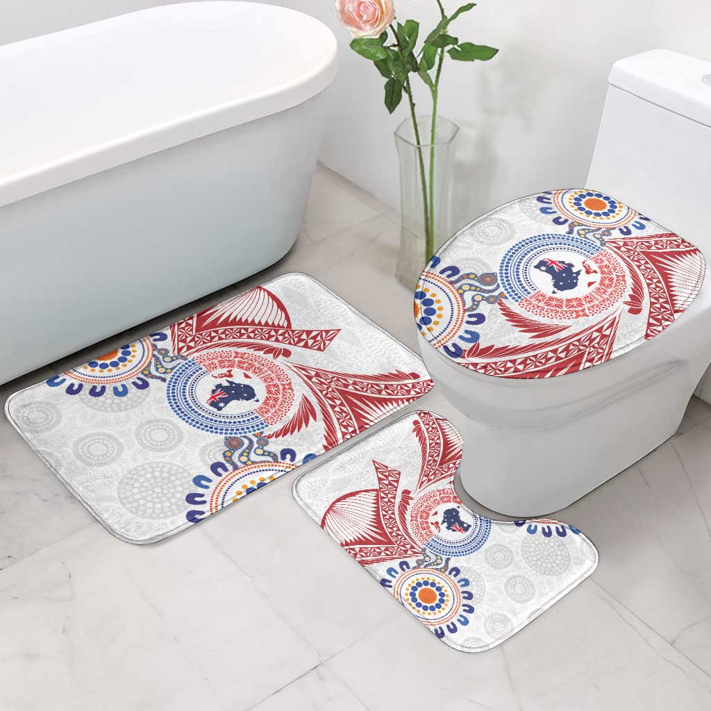 Tongan and Australian Culture Together Bathroom Set Ngatu Art Tribal Aboriginal Tattoo Pattern LT03 - Polynesian Pride