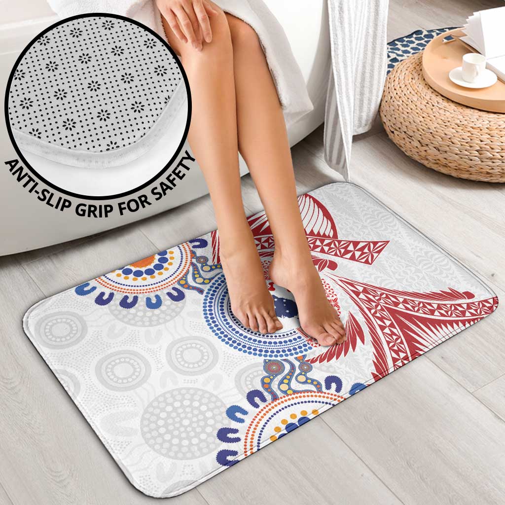Tongan and Australian Culture Together Bathroom Set Ngatu Art Tribal Aboriginal Tattoo Pattern LT03 - Polynesian Pride