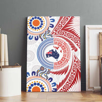 Tongan and Australian Culture Together Canvas Wall Art Ngatu Art Tribal Aboriginal Tattoo Pattern LT03 - Polynesian Pride