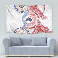 Tongan and Australian Culture Together Tapestry Ngatu Art Tribal Aboriginal Tattoo Pattern LT03 - Polynesian Pride