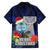 Guam Christmas Family Matching Long Sleeve Bodycon Dress and Hawaiian Shirt Santa Gift Latte Stone and Sea Turle Mix Hibiscus Chamorro Blue Style LT03