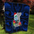 Guam Christmas Quilt Santa Gift Latte Stone and Sea Turle Mix Hibiscus Chamorro Blue Style LT03