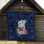 Guam Christmas Quilt Santa Gift Latte Stone and Sea Turle Mix Hibiscus Chamorro Blue Style LT03