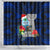 Guam Christmas Shower Curtain Santa Gift Latte Stone and Sea Turle Mix Hibiscus Chamorro Blue Style LT03