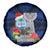 Guam Christmas Spare Tire Cover Santa Gift Latte Stone and Sea Turle Mix Hibiscus Chamorro Blue Style LT03