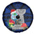 Guam Christmas Spare Tire Cover Santa Gift Latte Stone and Sea Turle Mix Hibiscus Chamorro Blue Style LT03