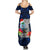 Guam Christmas Summer Maxi Dress Santa Gift Latte Stone and Sea Turle Mix Hibiscus Chamorro Blue Style LT03