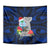 Guam Christmas Tapestry Santa Gift Latte Stone and Sea Turle Mix Hibiscus Chamorro Blue Style LT03