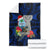 Custom Guam Christmas Blanket Santa Gift Latte Stone and Sea Turle Mix Hibiscus Chamorro Blue Style LT03