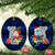 Custom Guam Christmas Ceramic Ornament Santa Gift Latte Stone and Sea Turle Mix Hibiscus Chamorro Blue Style LT03