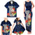 Custom Guam Christmas Family Matching Tank Maxi Dress and Hawaiian Shirt Santa Gift Latte Stone and Sea Turle Mix Hibiscus Chamorro Blue Style LT03