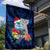 Custom Guam Christmas Garden Flag Santa Gift Latte Stone and Sea Turle Mix Hibiscus Chamorro Blue Style LT03