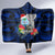 Custom Guam Christmas Hooded Blanket Santa Gift Latte Stone and Sea Turle Mix Hibiscus Chamorro Blue Style LT03