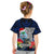 Custom Guam Christmas Kid T Shirt Santa Gift Latte Stone and Sea Turle Mix Hibiscus Chamorro Blue Style LT03