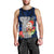 Custom Guam Christmas Men Tank Top Santa Gift Latte Stone and Sea Turle Mix Hibiscus Chamorro Blue Style LT03