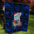 Custom Guam Christmas Quilt Santa Gift Latte Stone and Sea Turle Mix Hibiscus Chamorro Blue Style LT03