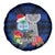 Custom Guam Christmas Spare Tire Cover Santa Gift Latte Stone and Sea Turle Mix Hibiscus Chamorro Blue Style LT03