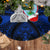 Custom Guam Christmas Tree Skirt Santa Gift Latte Stone and Sea Turle Mix Hibiscus Chamorro Blue Style LT03