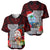 Guam Christmas Baseball Jersey Santa Gift Latte Stone and Sea Turle Mix Hibiscus Chamorro Red Style LT03