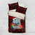 Guam Christmas Bedding Set Santa Gift Latte Stone and Sea Turle Mix Hibiscus Chamorro Red Style LT03