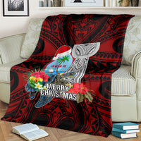 Guam Christmas Blanket Santa Gift Latte Stone and Sea Turle Mix Hibiscus Chamorro Red Style LT03 - Polynesian Pride