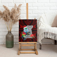 Guam Christmas Canvas Wall Art Santa Gift Latte Stone and Sea Turle Mix Hibiscus Chamorro Red Style LT03 - Polynesian Pride