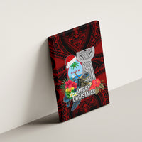 Guam Christmas Canvas Wall Art Santa Gift Latte Stone and Sea Turle Mix Hibiscus Chamorro Red Style LT03 - Polynesian Pride