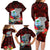 Custom Guam Christmas Family Matching Long Sleeve Bodycon Dress and Hawaiian Shirt Santa Gift Latte Stone and Sea Turle Mix Hibiscus Chamorro Red Style LT03