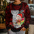 Custom Guam Christmas Kid Ugly Christmas Sweater Santa Gift Latte Stone and Sea Turle Mix Hibiscus Chamorro Red Style LT03