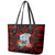 Custom Guam Christmas Leather Tote Bag Santa Gift Latte Stone and Sea Turle Mix Hibiscus Chamorro Red Style LT03