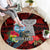 Custom Guam Christmas Round Carpet Santa Gift Latte Stone and Sea Turle Mix Hibiscus Chamorro Red Style LT03