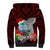 Custom Guam Christmas Sherpa Hoodie Santa Gift Latte Stone and Sea Turle Mix Hibiscus Chamorro Red Style LT03