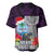 Guam Christmas Baseball Jersey Santa Gift Latte Stone and Sea Turle Mix Hibiscus Chamorro Pink Style LT03