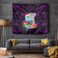 Guam Christmas Tapestry Santa Gift Latte Stone and Sea Turle Mix Hibiscus Chamorro Pink Style LT03 - Polynesian Pride