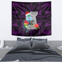 Guam Christmas Tapestry Santa Gift Latte Stone and Sea Turle Mix Hibiscus Chamorro Pink Style LT03 - Polynesian Pride