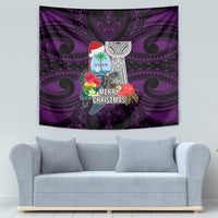 Guam Christmas Tapestry Santa Gift Latte Stone and Sea Turle Mix Hibiscus Chamorro Pink Style LT03 - Polynesian Pride