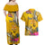 Niue Waitangi Couples Matching Off Shoulder Maxi Dress and Hawaiian Shirt Tropical Flower Tapa Pattern LT03 - Polynesian Pride