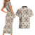 Tukenny Pattern Fijian War Clubs Couples Matching Short Sleeve Bodycon Dress and Hawaiian Shirt LT03 - Polynesian Pride