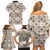 Tukenny Pattern Fijian War Clubs Family Matching Off Shoulder Short Dress and Hawaiian Shirt LT03 - Polynesian Pride