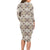 Tukenny Pattern Fijian War Clubs Long Sleeve Bodycon Dress LT03 - Polynesian Pride