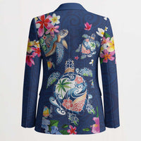Hawaiian Turtles and Tropical Plants Blazer Blue Watercolor LT03 - Polynesian Pride
