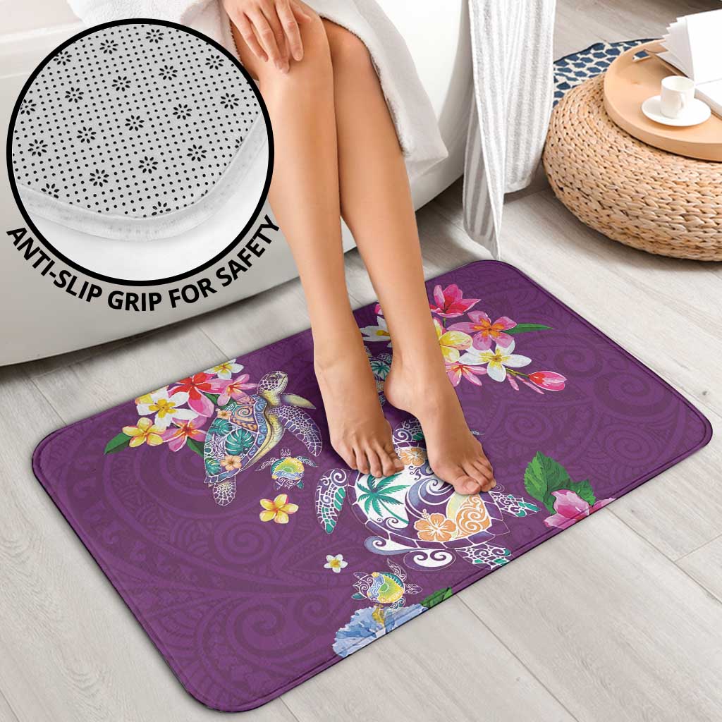 Hawaiian Turtles and Tropical Plants Bathroom Set Purple Watercolor LT03 - Polynesian Pride