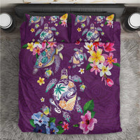 Hawaiian Turtles and Tropical Plants Bedding Set Purple Watercolor LT03 Purple - Polynesian Pride