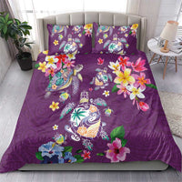 Hawaiian Turtles and Tropical Plants Bedding Set Purple Watercolor LT03 - Polynesian Pride